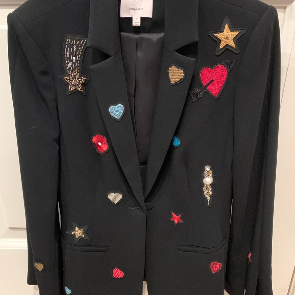Black embellished Cinq a sept blazer/jacket size 2